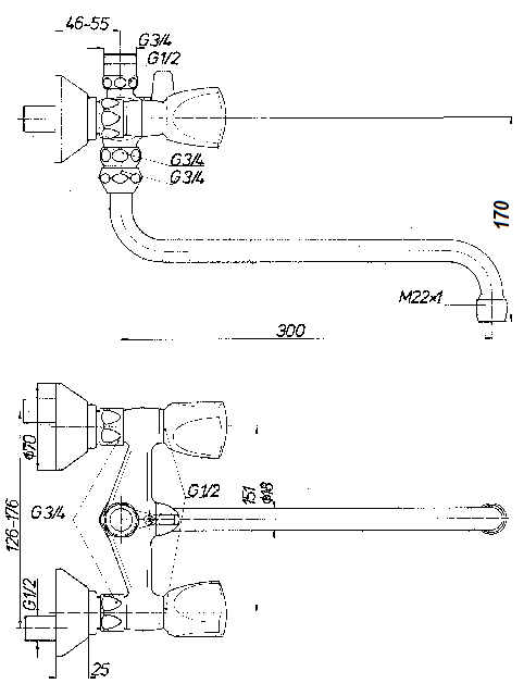 PFISTER LG01-1120 Dusch- & Wannenarmatur Mit 3 Griffen - Poliertes Chrom, Wassersparend, Einfach Zu Montieren